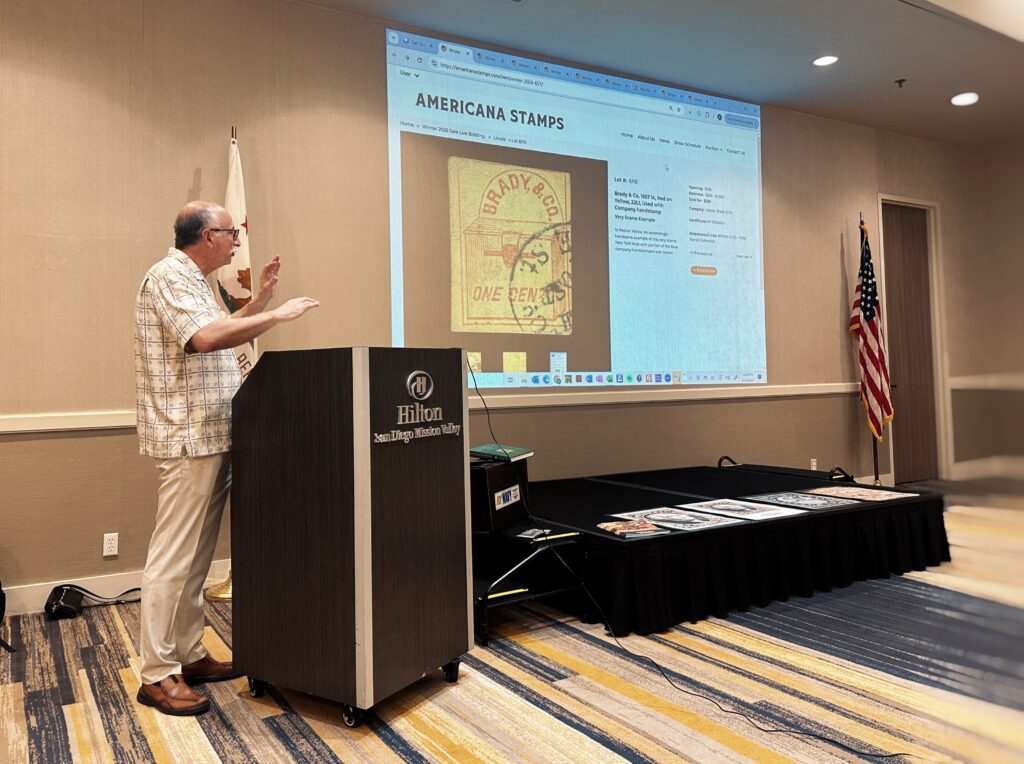 Angelo Ismirnioglou presenting at San Diego Stamp Show 2025